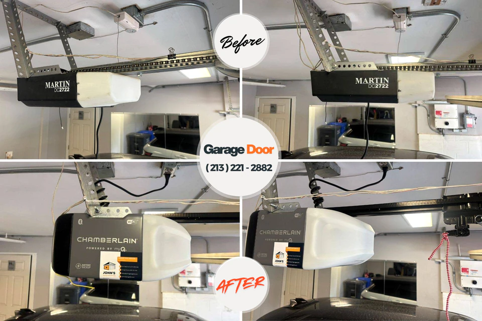 Before and after: garage door repair Danbury, CT
